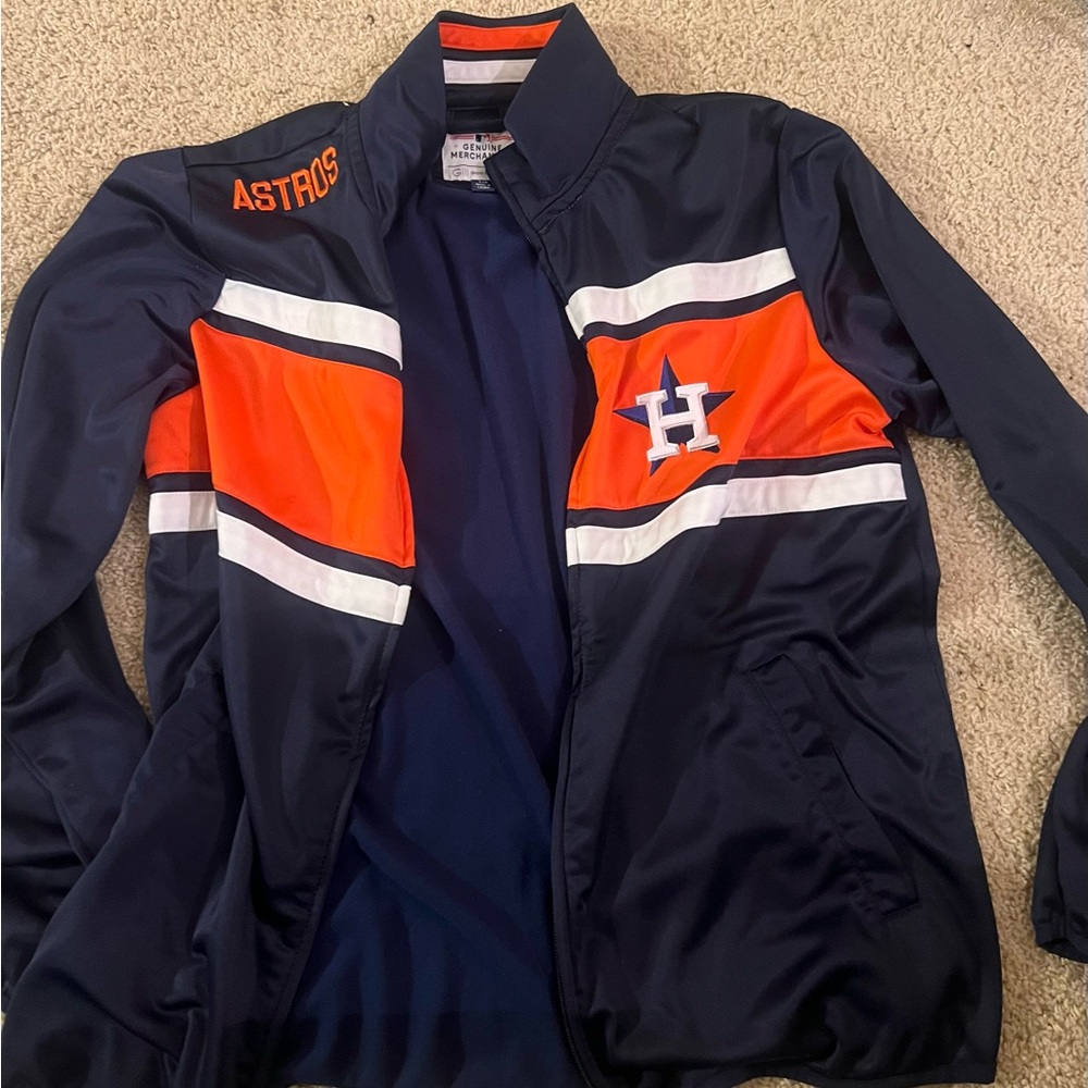 Vintage Houston Astros Navy and Orange Zip up Throwback Jacket - Picture 5 of 7
